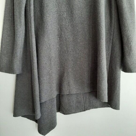 TOBIAS Wool Blend Modern Wrap Cardigan / Light Coat Gray Sz L - Picture 13 of 15